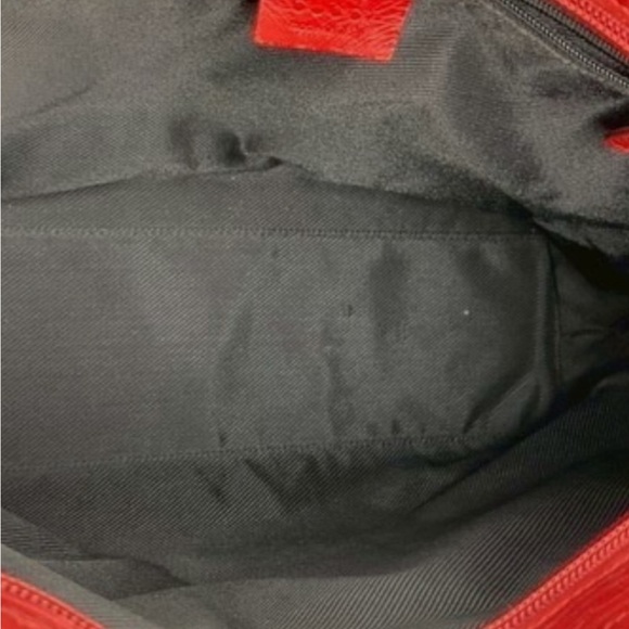 Gucci GG Canvas Tote Bag – Red Leather Trim | Vintage Designer Shoulder Bag - Picture 8 of 10